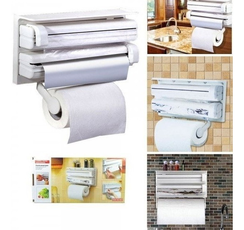 Dispensador de Papel Triple para rollo de cocina